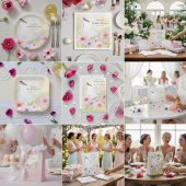 Bridal Shower Whooping Crane with Pastel Anemones  Kaart