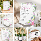 Bridal shower with wildflowers Pink Color Bedankjes Labels