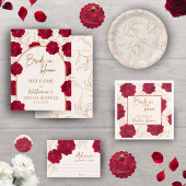 Bruid in bloei roze en gouden bloem bruidsdouche ronde sticker