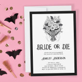 Bruid of Sterven Halloween Bachelorette-feest Sparkling Wijnetiket