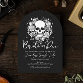 Bachelorette Party Bride or Die Skull Floral Ronde Sticker