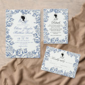 Elegante zilverfolie bloemenbruiloft folie uitnodiging (Personaliseer de collectie van deze zelfstandige maker.)