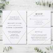 Bridget Geometric Modern Engagement Party Kaart (Personaliseer de collectie van deze zelfstandige maker.)