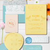 Eenvoudige Elegante Bloemen Blauwe Bruiloft Save t