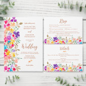 Geschilderde tuin wilde bloemen script bruiloft de informatiekaartje (Personaliseer de collectie van deze zelfstandige maker.)