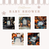 Helder Gotisch Halloween Baby shower Kaart