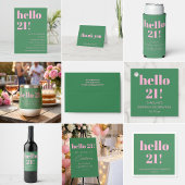 Bold Pink Green Modern 21st Birthday Custom 