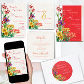 Rustiek Sinaasappel Wildflower Trouwtafelnummer Bedankkaart