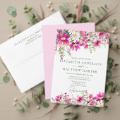 Elegant Helder Roze Wildbloemen Bloemen Bloemen Br Kaart (Personaliseer deze collectie van deze onafhankelijke maker. Test)