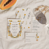 Elegant Boho Bright Floral Garden Dinner Bruiloft Menu