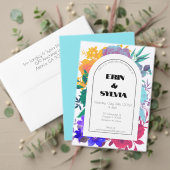 Heet Roze & Turquoise Wildflower Line Art Inpakpapier Vel (Personaliseer deze collectie van deze onafhankelijke maker. Test)