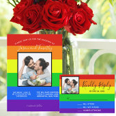 Rainbow Gay Pride Couple Photo Bold Custom Save The Date