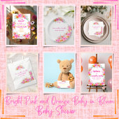 Baby in Bloom heldere zomerse bloemendouche Kaart