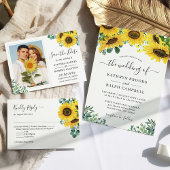 Bright Sunflower Greenery Eucalyptus Photo Weddens Save The Date