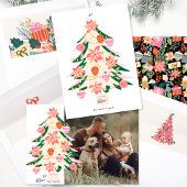 Trendy moderne retro kleur feestelijke kerstboom cadeaupapier