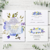 Modern Blue YELLOW Waterverf Peony Floral Vierkante Visitekaartje (Personaliseer de collectie van deze zelfstandige maker.)