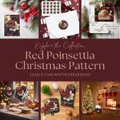 Red Poinsettia kerst Cadeaulabel