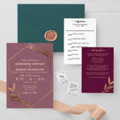 Brons Leaf Herfst Bruiloft RSVP-kaart RSVP Kaartje