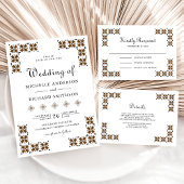Brown and Black Ukrainian Embroidery Wedding Save The Date