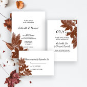 Bruine Herfst Leaf Stamp Couples Weduwen Shower Kaart
