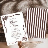 Bruin & Witte Hand Getrokken Boog Huwelijk Cadeaulabel