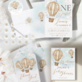 Hete Luchtballonnen bruine wolken Baby shower Bedankzakje