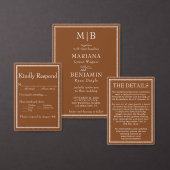 Modern Border Minimalist Brown Wedding Plaatskaartje (Personaliseer de collectie van deze zelfstandige maker.)