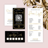 Laten we QR Code Black en Gold Scannable aansluite Reclamebord Met Voetstuk