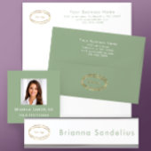 Eenvoudig Modern Saliegroen Zakelijk Logo Aangepas Badge