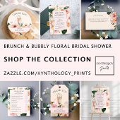 Boho Roze Bloemen Brunch & Mousserende Wijn Bruids Servet