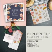 Grijs Bruids Brunch Waffels & Recept All In One Uitnodiging