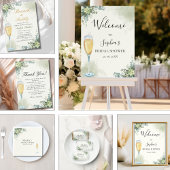 Brunch y Bubbly Glass of Champange Bridal Shower Sparkling Wijnetiket