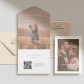 Penseelbedekte bruiloft all in one uitnodiging