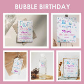 Bubble Birthday Party Table Sign Pop On Over Poster