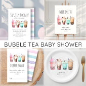 Luierscheur | Bubble Tea Boba Baby shower Informatiekaartje