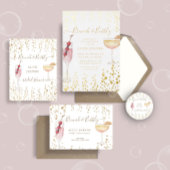 goudbruin kakkerlak goudglitter brunch folie uitnodiging