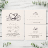  uitnodiging van de Tandem Bicycle Engagement Part (Personaliseer de collectie van deze zelfstandige maker.)