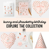 Bunny en aardbei bedankkaart