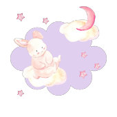 Bunny Dreams Paarse Baby shower Bedankdoosjes