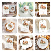 Schattigee Bloemen Bunny Meisje Eerste Verjaardags Kaart