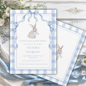 Bunny Rabbit Blue Baby shower Guessing Jar Reclamebord Met Voetstuk