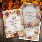 Burgundy Rust Oranje Floral 50th Birthday Welcome Spandoek