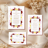 Bloemrijke Vibrant Unieke Elegante bruiloft Bedankkaart