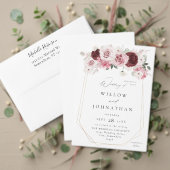 Begroting Burgundy & Pink Ele Floral Vrijgezellenf Flyer (Personaliseer deze collectie van deze onafhankelijke maker. Test)