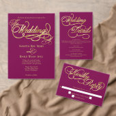 Burgundy & Gold Calligraphy Formal Wedding RSVP (Personaliseer de collectie van deze zelfstandige maker.)