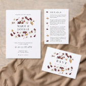 Modern Boho Bourgondië Wildflower Wedding Programm Programma (Personaliseer de collectie van deze zelfstandige maker.)