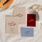 Classy Deep Red Whimsical Photo Arched Wedding Kaart