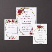 Burgundy Blush Gold Floral Monogram Weddenschap Save The Date (Personaliseer de collectie van deze zelfstandige maker.)