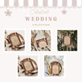 Burgundy Celestial Moon Wedding Kaart