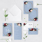 waterverf van burgundy dusty blue geometrisch brui kaart